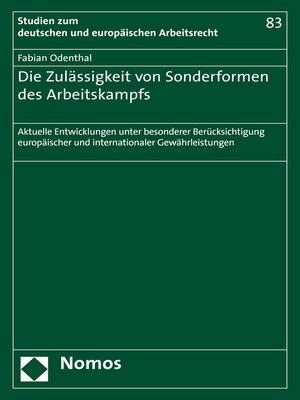 cover image of Die Zulässigkeit von Sonderformen des Arbeitskampfs
